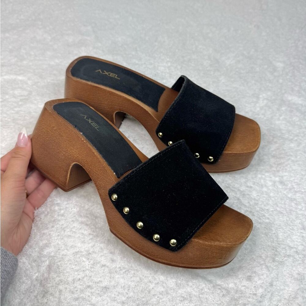 Axel Veronica Beard Style Black Hannalee Platform Slide Sandal Clog Size 38/ 7.5